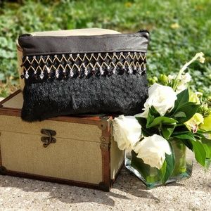 Handmade Calfhair Leather Decorative Clutch